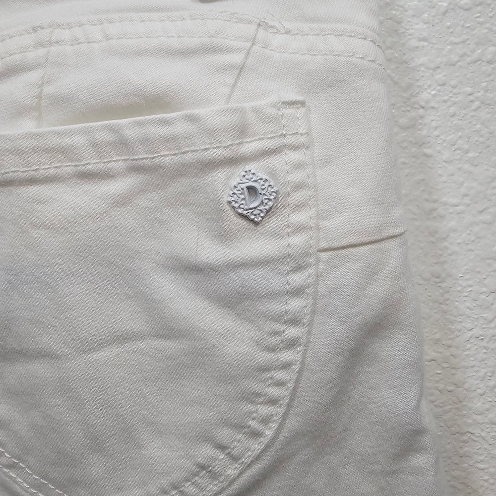 Democracy Ab solution White Frayed Hem Denim Shorts Size 2 - Picture 4 of 5